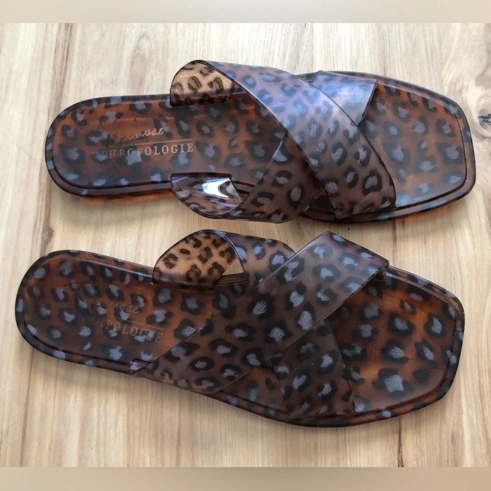 Anthro x Matisse Brown Jelly Slide Sandals - Picture 8 of 11